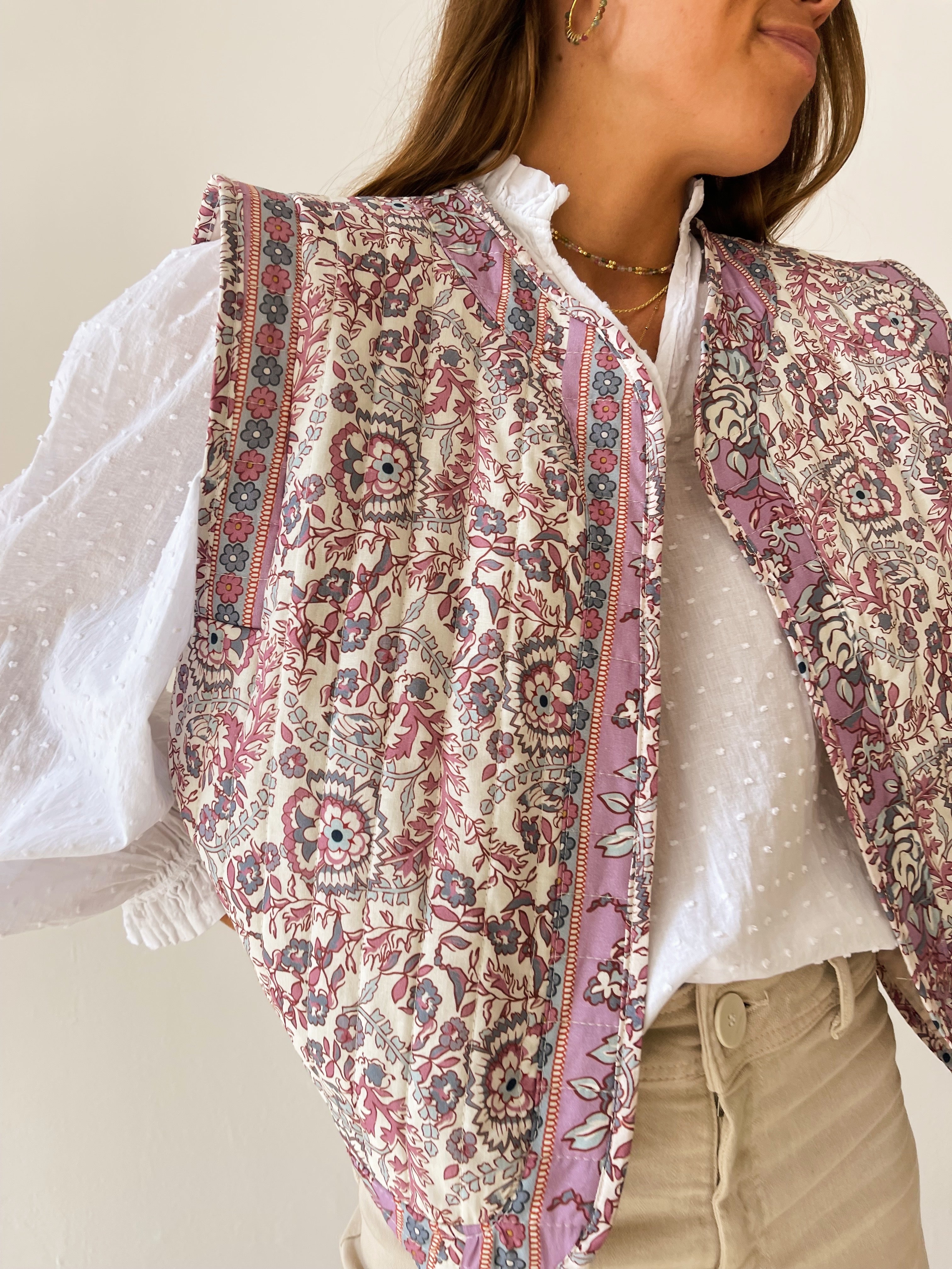 Pink Floral Vest