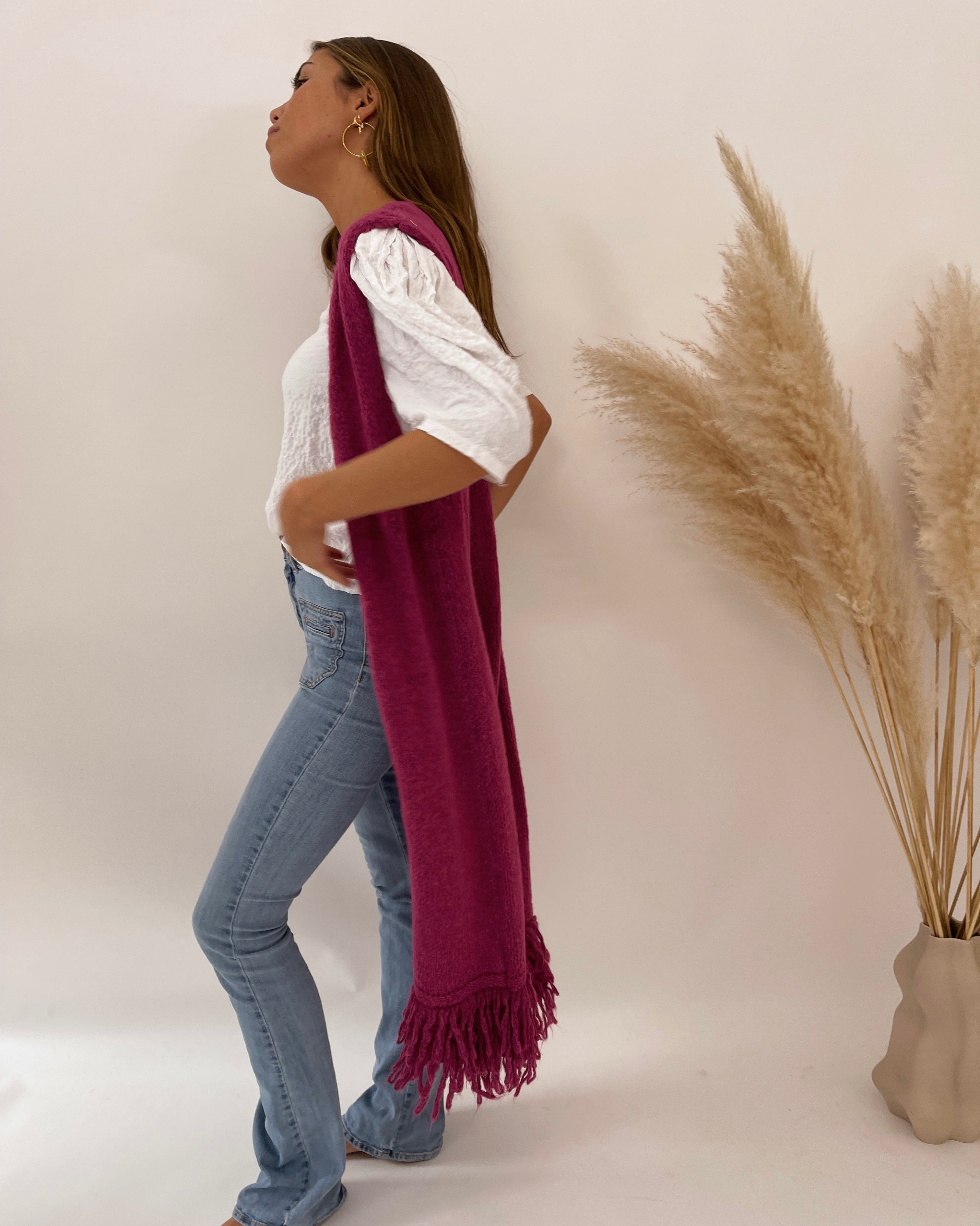 Pink Fringed Vest