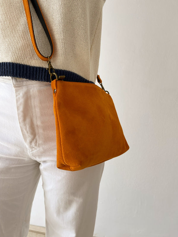 Mandarin Suede Shoulder Bag