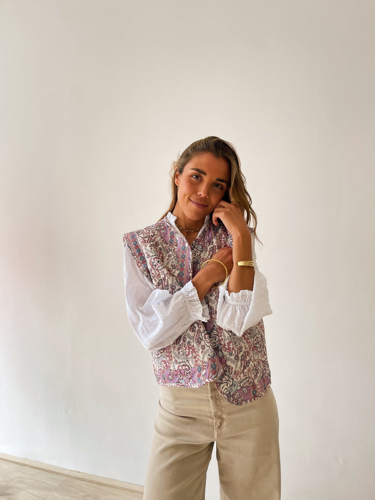 Pink Floral Vest