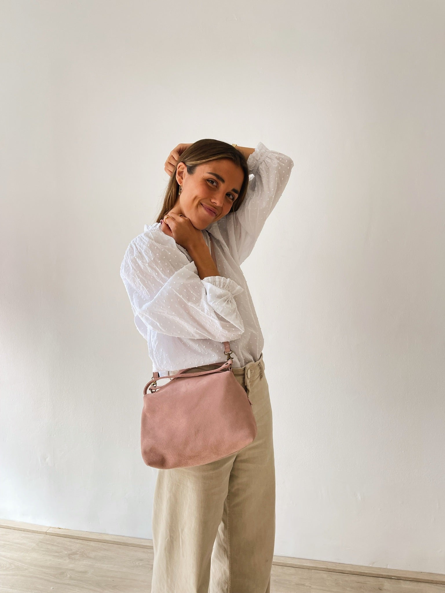 Big Suede Pink Shoulder Bag