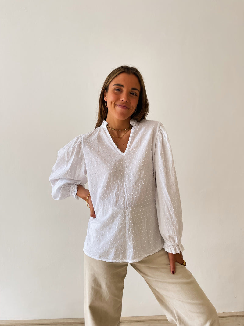 blusa plumeti blanca mujer