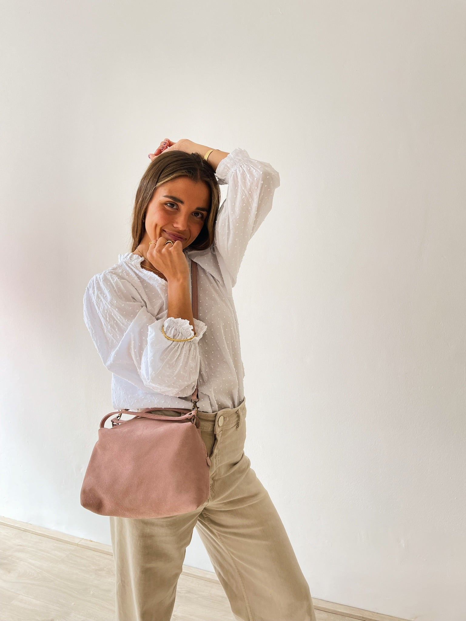 Big Suede Pink Shoulder Bag