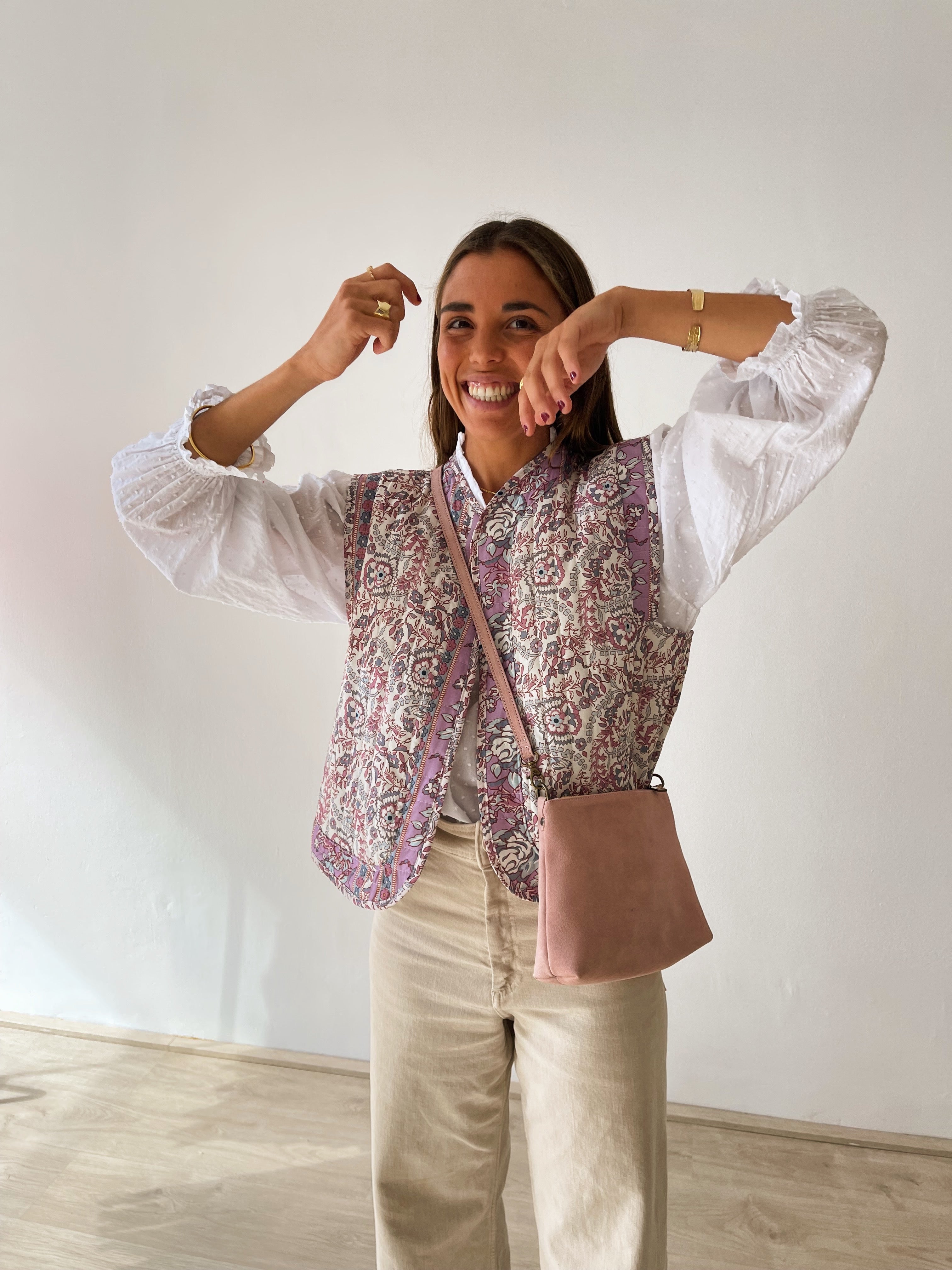 Pink Floral Vest