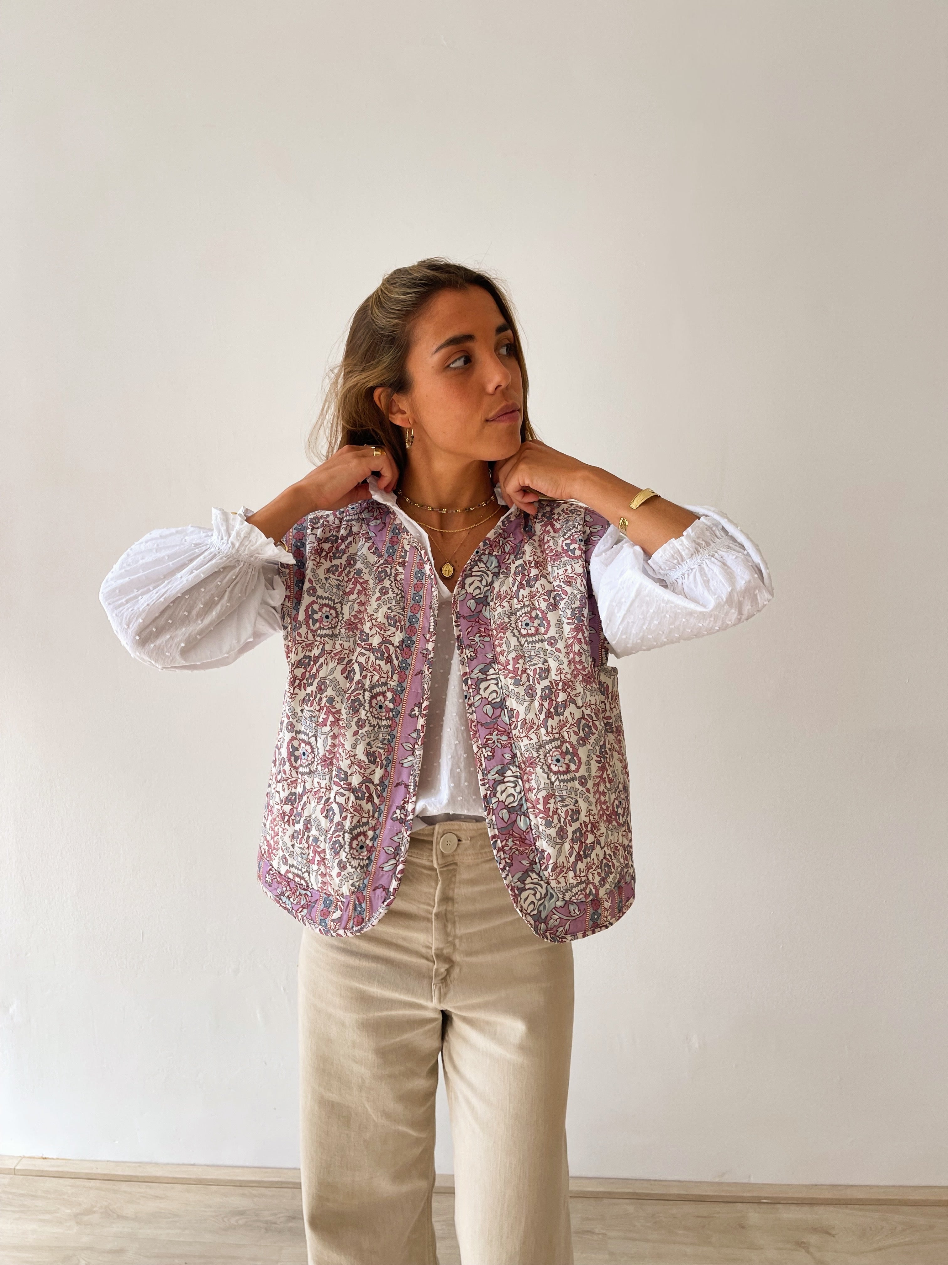 Pink Floral Vest